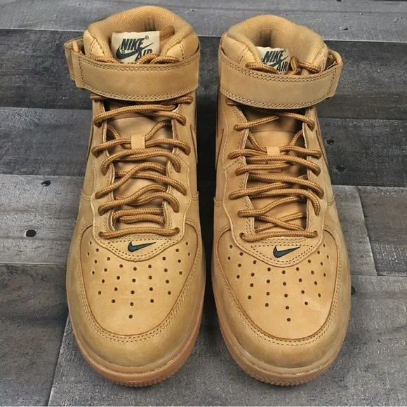 Nike Air Force 1 Mid Flax Sneakers 07 PRM QS One Nikes Shoes 8 Mens 715889-200 - Picture 5 of 16
